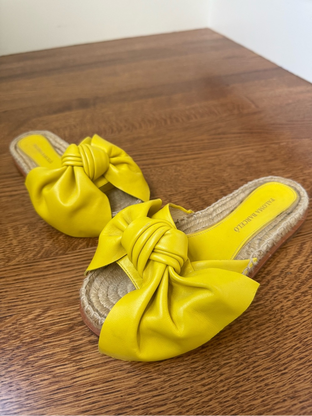 PALOMA BARCELO Xena Cord Bow Espadrilles Flats Leather Mediterranean Summer 36